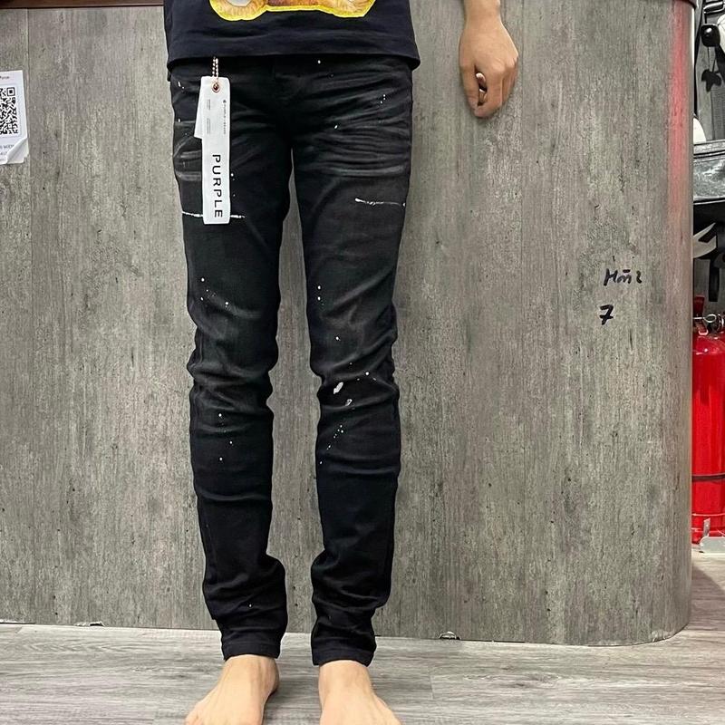 Quần Jean purple bò đen vẩy sơn trơn