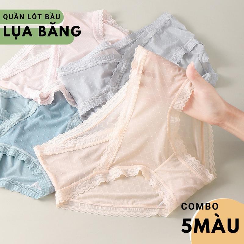 Combo 5 Chiếc Quần Lót Bầu | Chất Lụa Băng siêu mềm mịn thoáng mát - Size L XL XXL