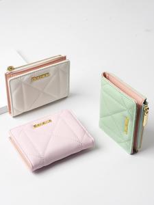 レディース 縫製ジッパー ショートウォレット カジュアル多機能カードホルダー 軽量・耐久性 女の子向け ベストギフト