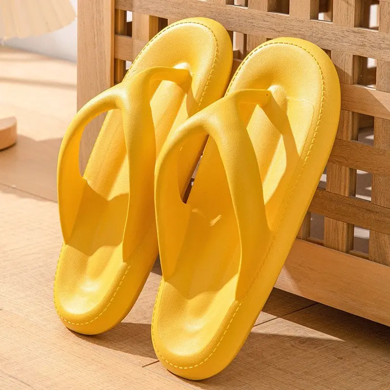 Dép xỏ ngón Nam Nữ Flip Flop chất Eva siêu nhẹ đi biển cực chất T001 Nhung Sandal Đồng DéP Đế Bằng 6