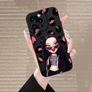 Funda para celular con patrón de niña de moda, 1 unidad, funda protectora anticaídas, cubierta completa y a prueba de golpes para iPhone 11 12 13 14 15 16 Pro Max