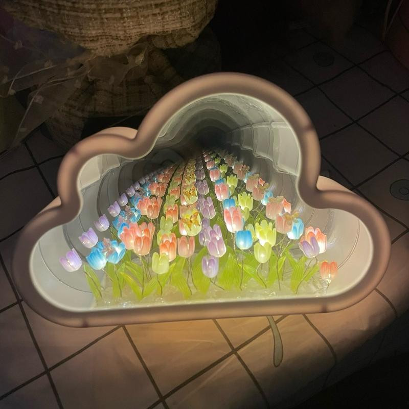 Đèn ngủ Mây hoa Tulip BIỂN HOA tặng thiệp+sticker+charm bướm dùng PIN USB 20 bông Túi quà mua thêm Đèn Decor Đồ Decor Trang Trí Thủ Công DIY - Quà Tặng Sinh Nhật Dịp Lễ Đặc Biệt đènngủ hoatulip đèn trung thu j97