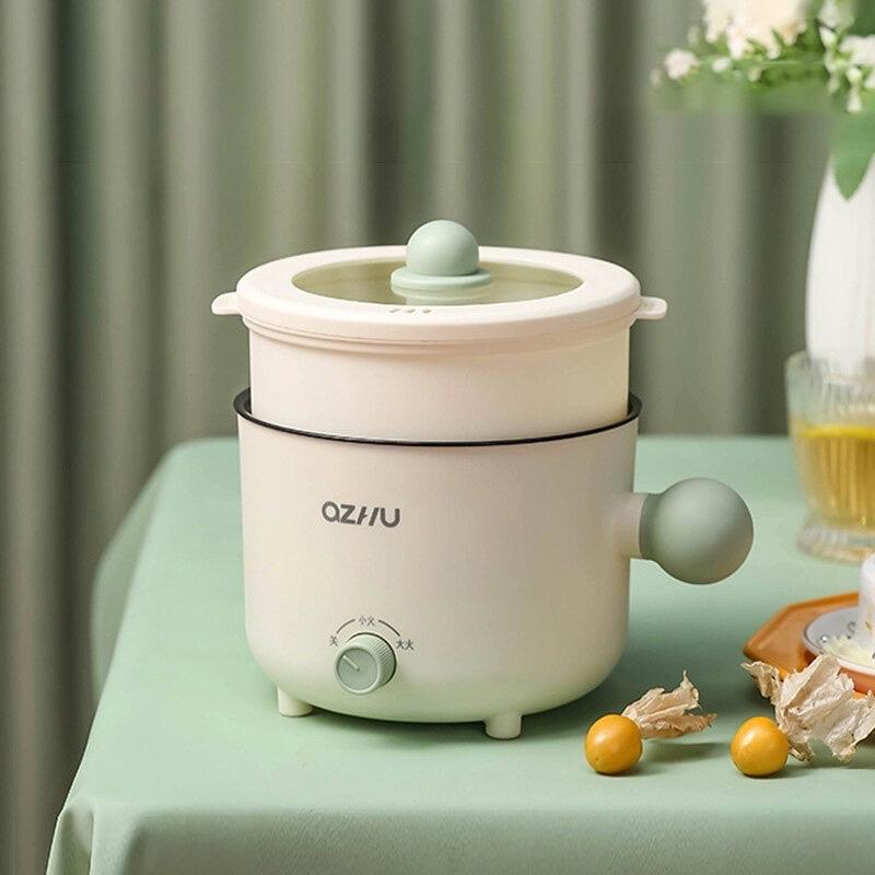 NỒI ĐIỆN ĐA NĂNG MINI 18cm KÈM KHAY HẤP CHỐNG DÍNH..