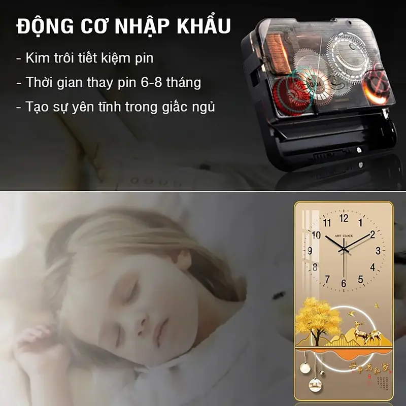 Đồng hồ tráng gương 5D cao cấp giá xưởng, tặng kèm pin và đinh treo đa năng không cần khoan 4