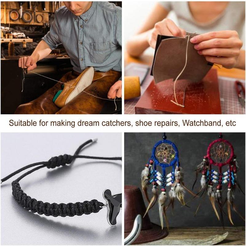 Product Introduction of 1Set of Professional Sewing Wax Thread Shoe Thread Leather Shoe Craftsmanship Durable and Strong Manual Stitching Leather and Wooden Handle 12