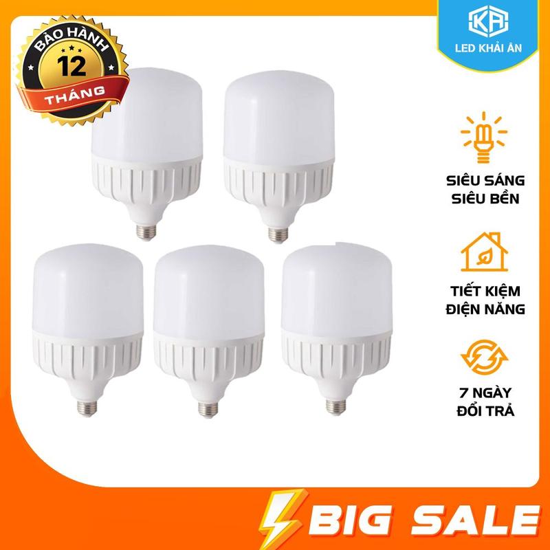   NVC  Combo 5 Bóng đèn Led trụ 40W Siêu sáng - tiết kiệm điện  Trắng  - Led Khải Ân 