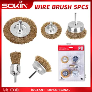 Set Sikat Kawat Besi SOKIN 3-5 Pcs Bor Mangkok Kuningan