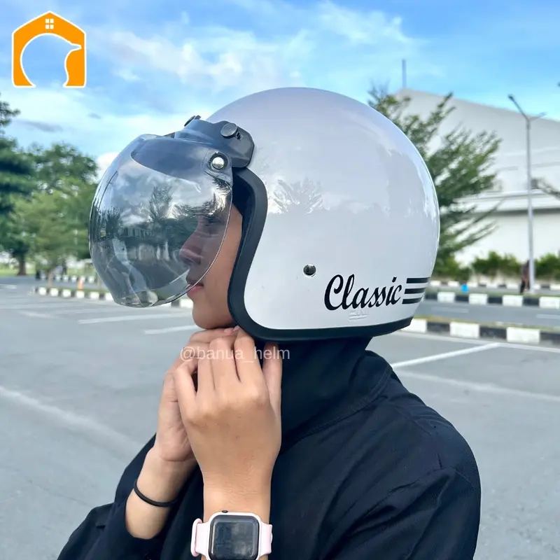 HELM BOGO CLASIK MLA MURAH SNI DEWASA classic Motorcycle wanita Helm Kaca Aksesoris 6