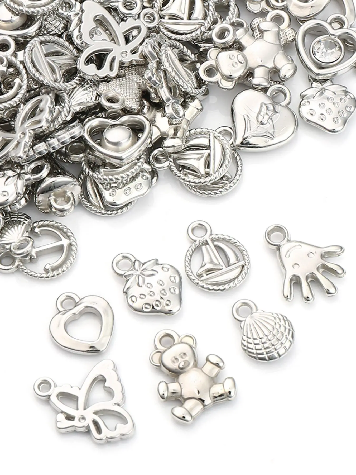 Random Mixed Shape Pendant, Cute Animal & Fruit & Heart & Butterfly Design Pendant, Fashionable DIY Jewelry Accessories for Bracelet & Necklace & Keychain