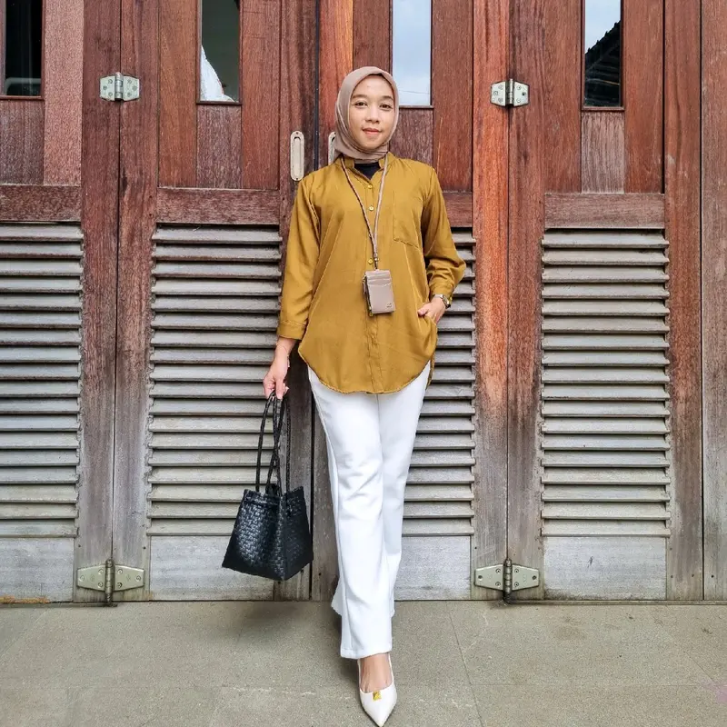 ThiniStore - Nabil Shakila kemeja atasan semi tunik polos casual kantor terkini Shakila Premium Muslim Katun  Wanita Baju Lembut  viral 0