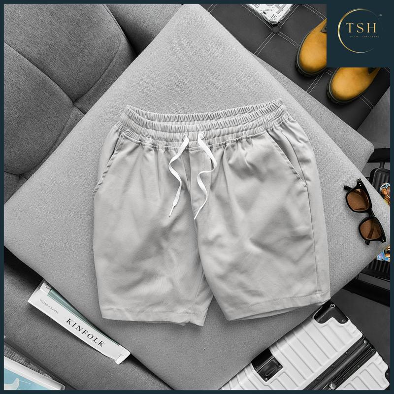 [ TSH ] - Mã Số K4 XÁM Quần short kaki nam - from dánh trên gối - chất liệu vải cotton co giãn mặc thoáng mát - có 3 túi và nhiều màu Menswear Có Túi Thun