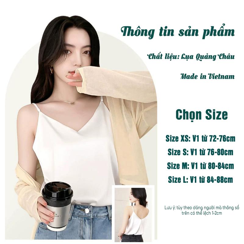 Áo hai dây nữ lụa satin không nhăn có khóa điều chỉnh độ dài Havana FA10