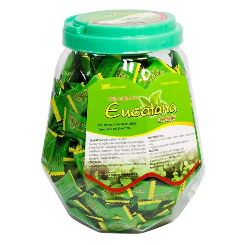 kẹo ngậm ho eucatana hỗ trợ giảm ho lọ 300 viên