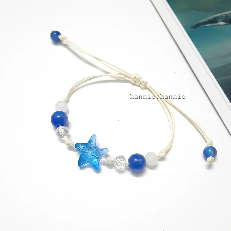 Starfish - Vòng tay dây sáp sao biển (Trắng/Đen/Đỏ/Cam/Vàng/Xanh lá/Xanh biển/Tím) 4