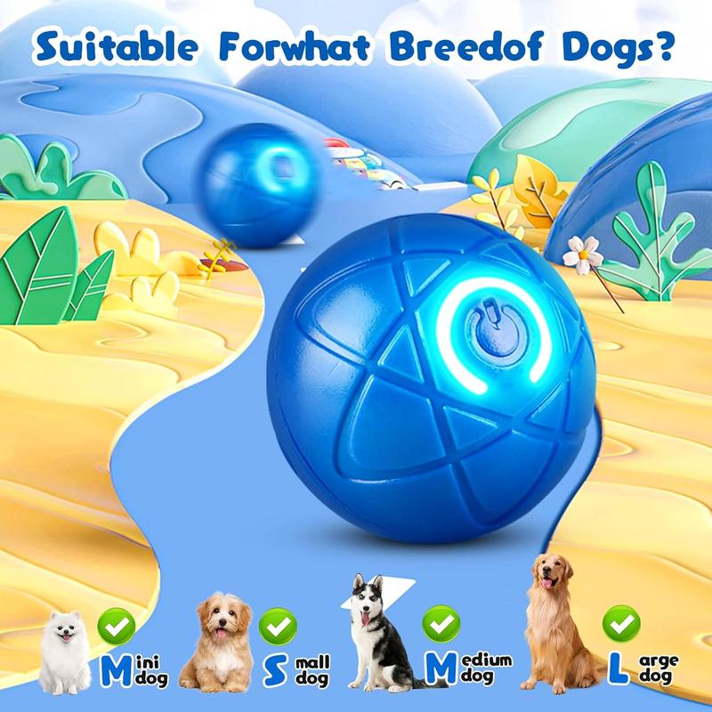 Product Introduction of Interactive Dog Ball Toy, 1 Count USB Rechargeable Automatic Moving Dog Toy Ball, Vibration Dog Ball, Pet Chew Toy, Dog Teething Toy, Dog & Cat Accessories 5