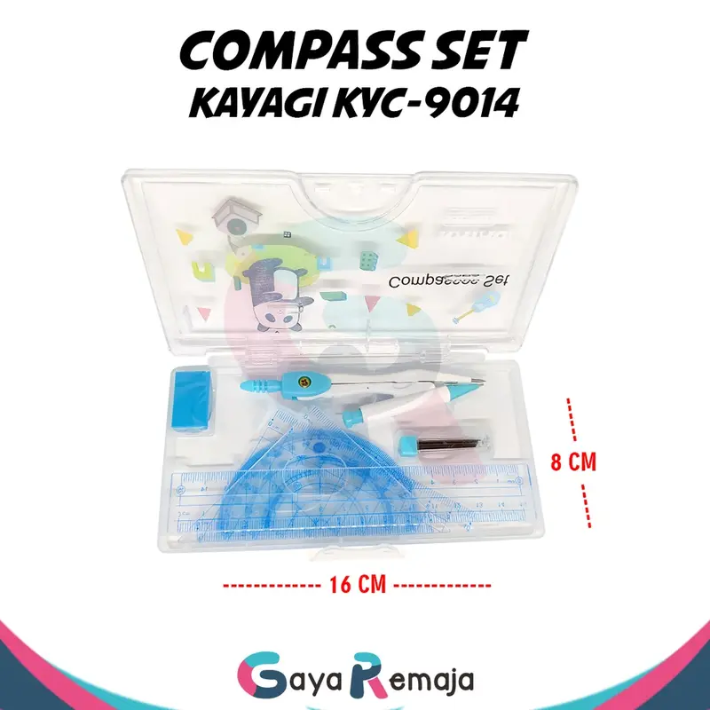 Compass Set / Set Jangka Penggaris busur Derajat / Kayagi KYC-9014 0