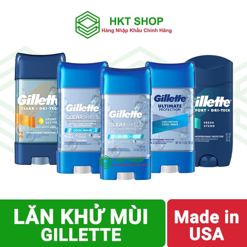 Lăn khử mùi Gillette Clear Gel / invisible solid stick khử mùi và giảm mồ hôi - HKT shop