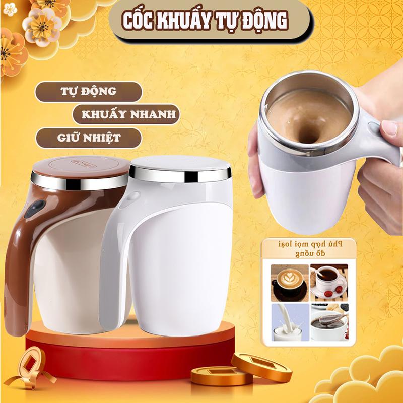 Cốc khuấy cà phê tự động, cốc xoay từ tính / thép không gỉ 304 / cốc giữ nhiệt thông minh sử dụng pin tiện lợi cho nhà bếp Máy Đánh Bọt Máy Tạo Bọt Máy Đánh Trứng