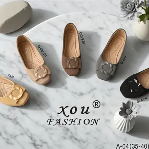 XOU Fashion new Flatshoes Wanita Gaya Korea Sederhana Sepatu Balet Flat Shoes Wanita A-04 Kerja dan Jalan-jalan Variasi Sepatu Flat Wanita Korea Elegant - Flashoos Model Terbaru 2026