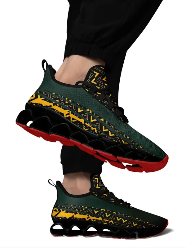 Men's Fashionable Patchwork Low Top Sneakers, Casual Comfortable Breathable Mesh Sports Running Shoes, Male All-match Round Toe Shoes for Daily Wear 0