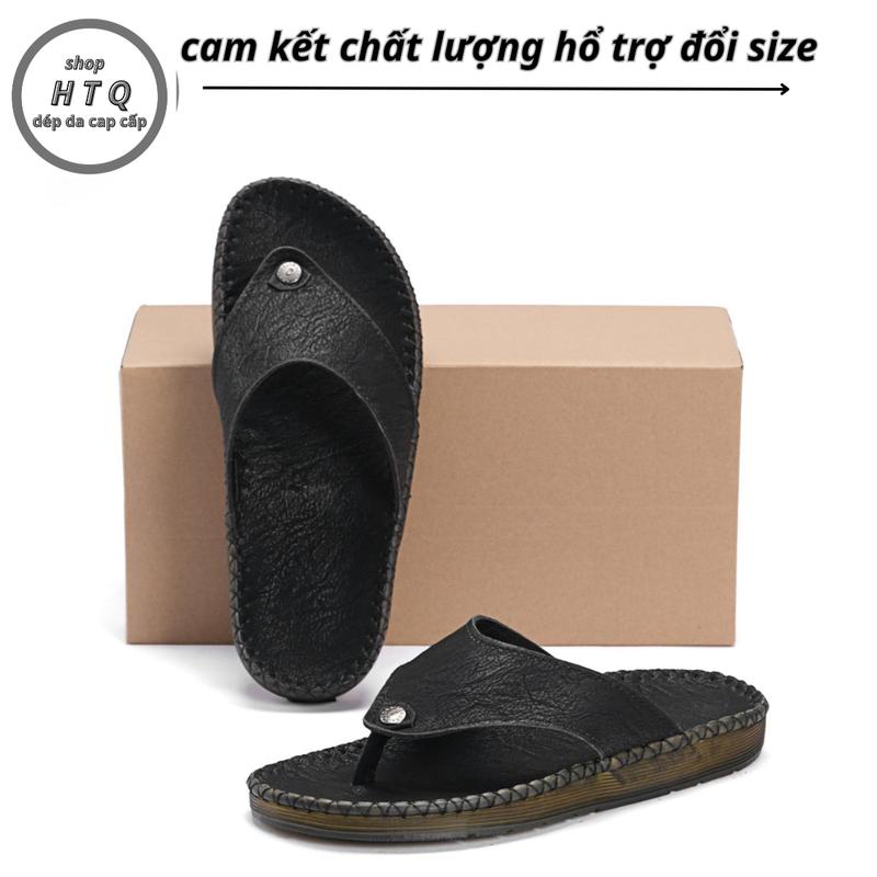 Dép da nam cap cấp Đế Đúc nguyên khối may Đế Đế thủ công chắc chắn (MSP,Dép kẹp) Đế Bằng DéP mũi tròn dép  kẹp déphand  made dép  chữ dep da depnamdep  2024 depkep  nam dép  chữ h 3