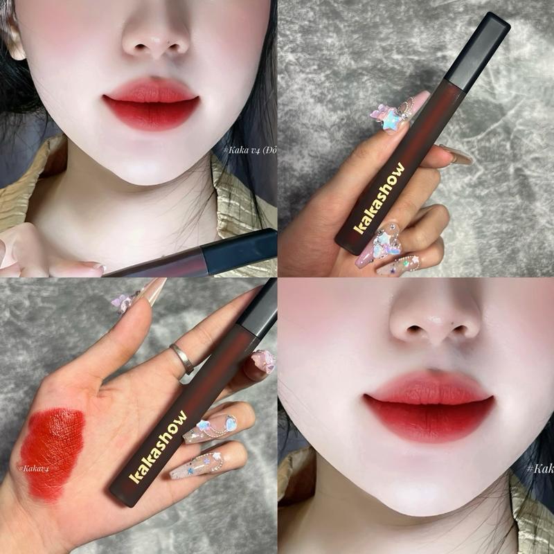 Son Kem Kaka V4 Đỏ Cam Base Hồng