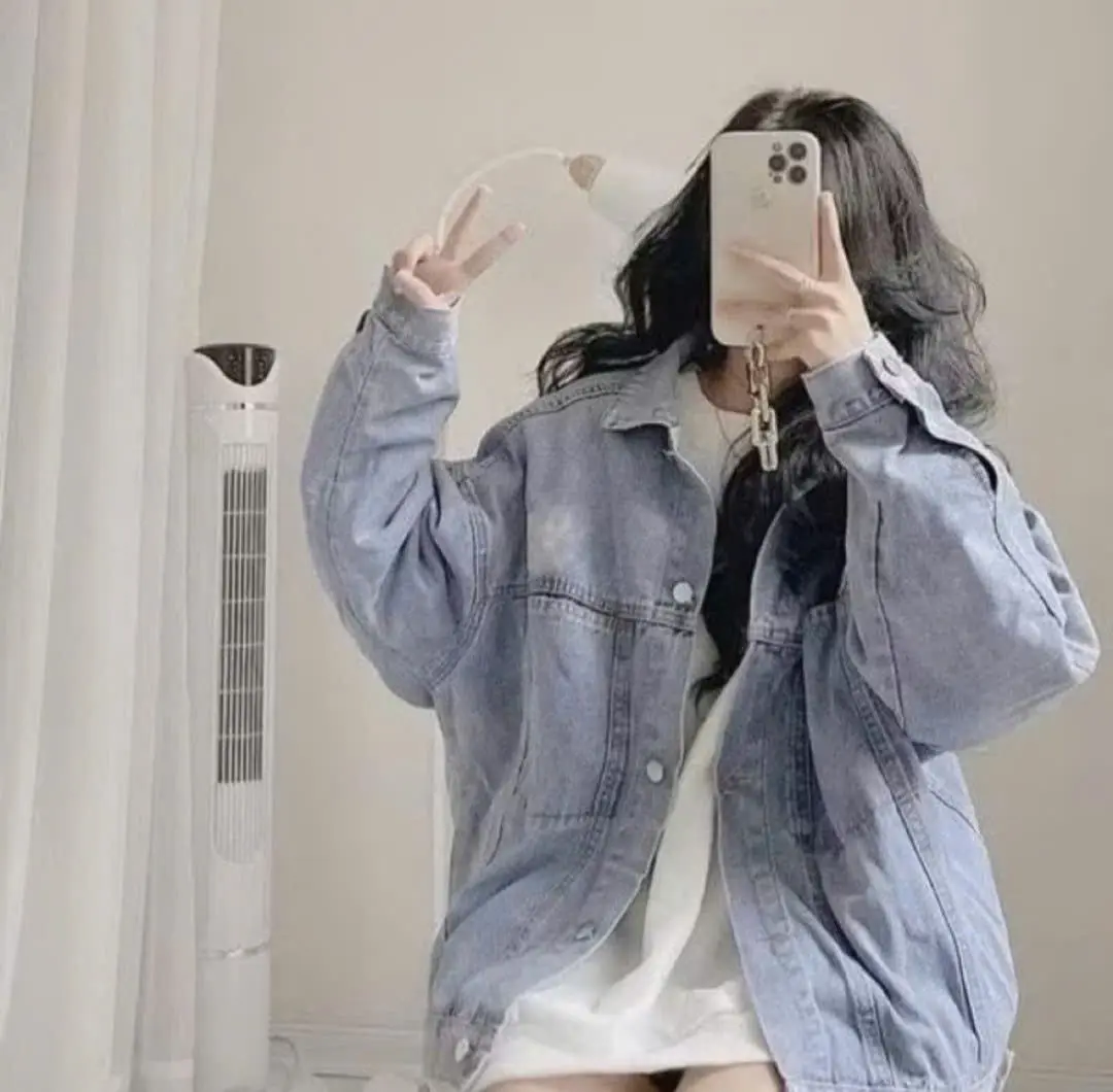 ÁO KHOÁC BÒ JEAN NỮ TÚI HỘP TRƠN SIÊU HOT,ÁO KHOÁC BÒ XANH NHẠT CỰC XINH L1