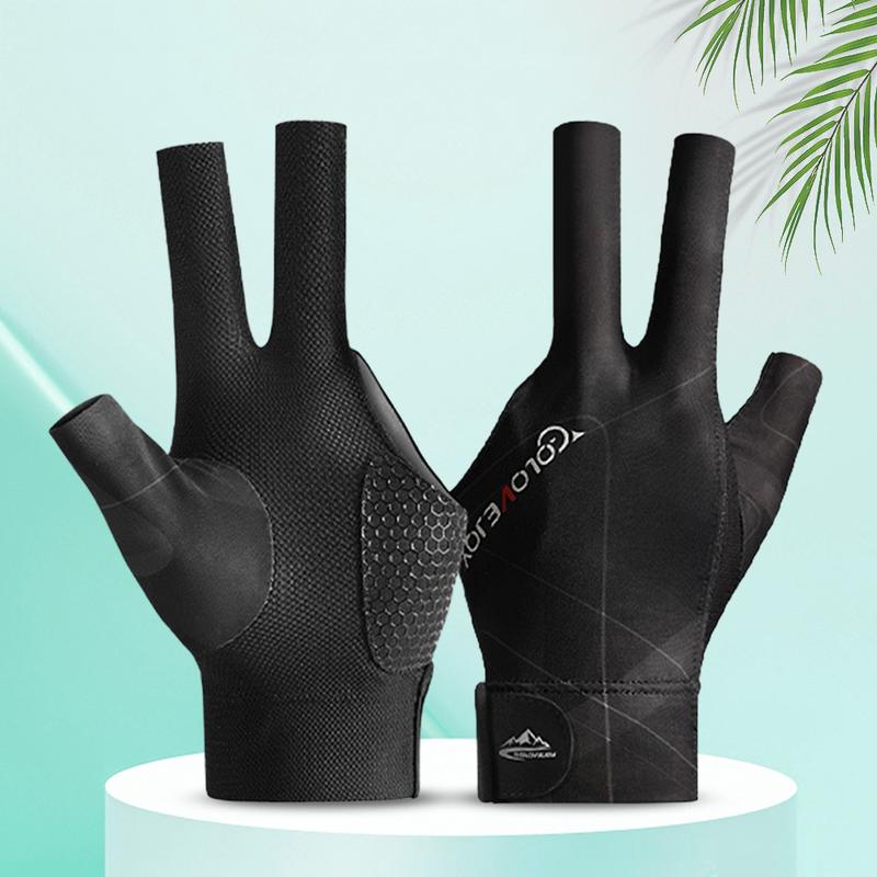 Product Introduction of Open Finger Billiard Gloves Breathable Polyester Snooker Sport Glove Adjustable Sticker Smooth Soft Lightweight Amateur Training 16