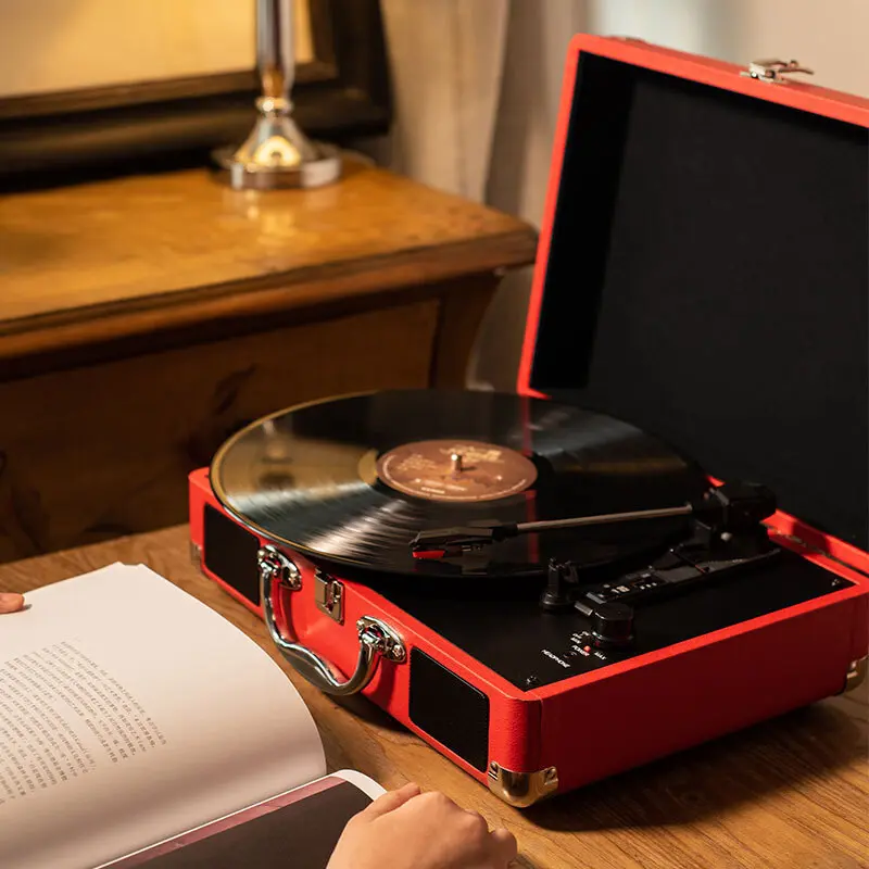 Portable Phonograph Vinyl Record Player Bluetooth Speaker Phonograph Creative Gift