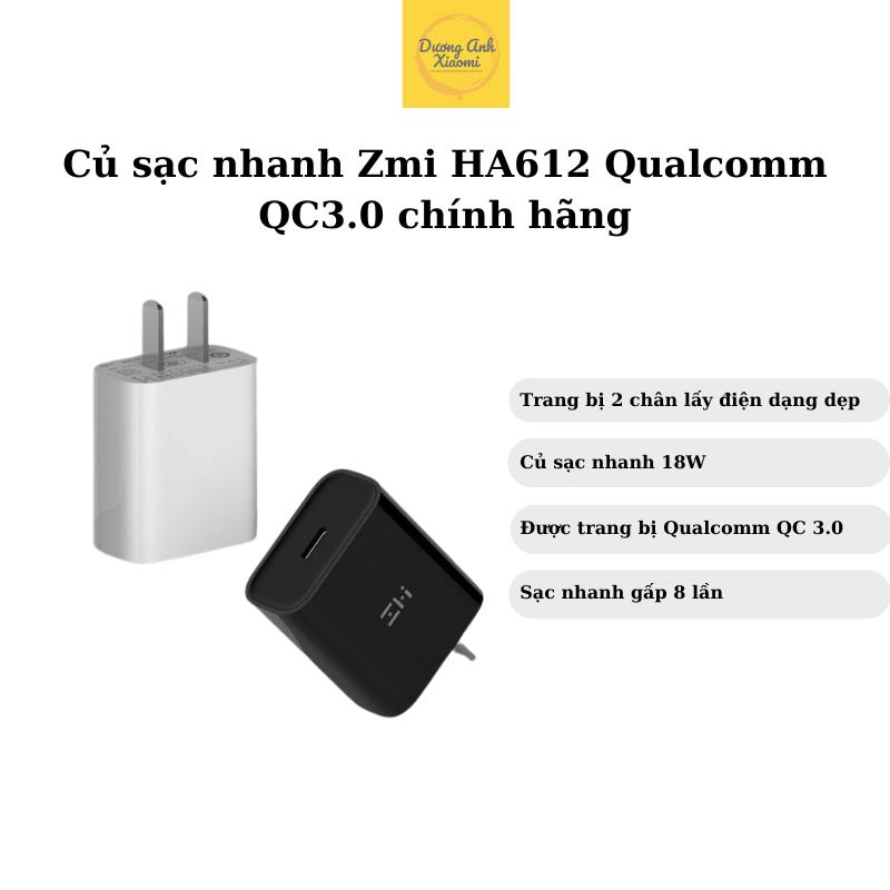  Củ sạc nhanh Zmi HA612 Qualcomm QC3.0 chính hãng Phụ Kiện 18W Usb Phone 