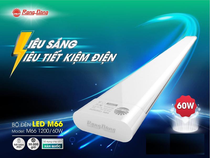 Đèn Led Bán Nguyệt M66 Rạng Đông 60W Dài 1.2m