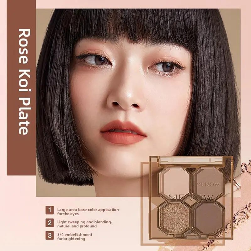 Bảng Phấn Mắt, MENOW, Bốn Màu, Màu Đất, Phát Triển Màu Tinh Tế Lớp Hoàn Thiện Lì Và Lung Linh, Thích Hợp Cho Người Mới, Đĩa Phấn Mắt 2
