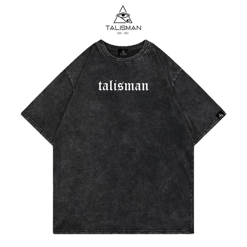  Áo thun wash TalismanVN  áo wash in Talisman chữ trắng 