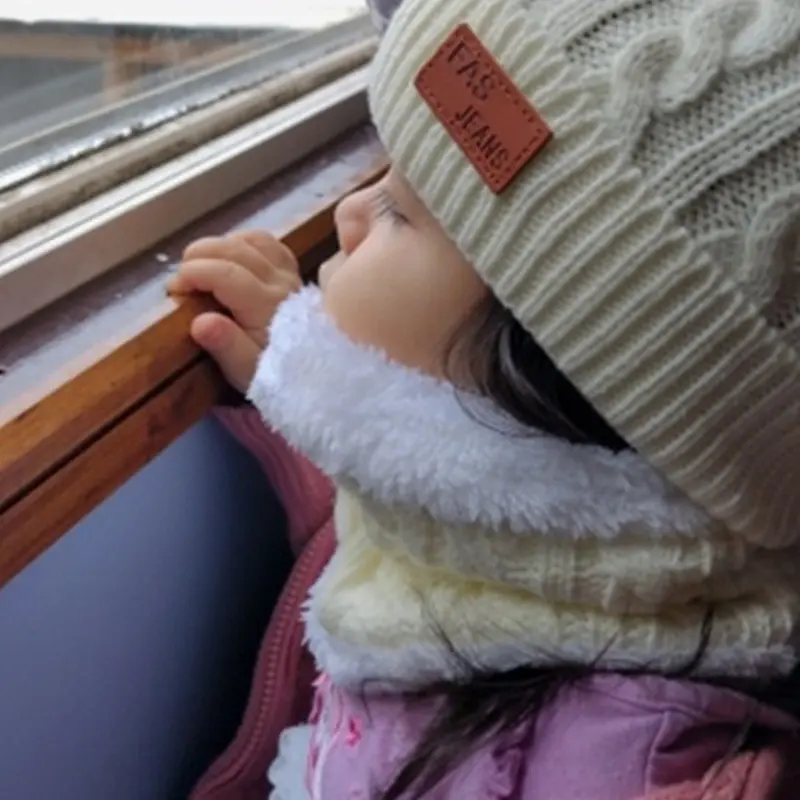 3Pcs Topi Kupluk Syal Sarung Tangan Musim Dingin Winter Bayi Anak Bahan Rajut 4