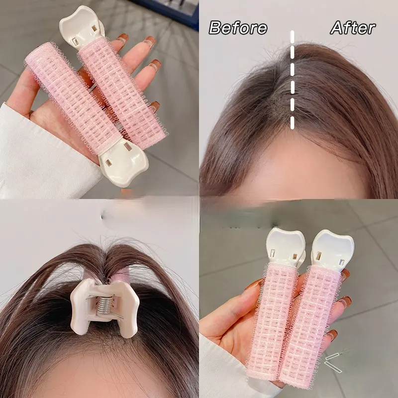 ranliyKẹp tóc mái cố định tích hợp lô uốn tóc xoăn bồng bềnh không làm gãy tóc phong cách Hàn Quốc cho nữ