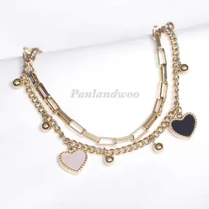 [BEST SELLER] Panlandwoo - Gelang Tangan Stainless Wanita Ashley Adjustable - Perhiasan Gelang Bentuk Hati Love Aesthetic Simple Bracelet Elegan