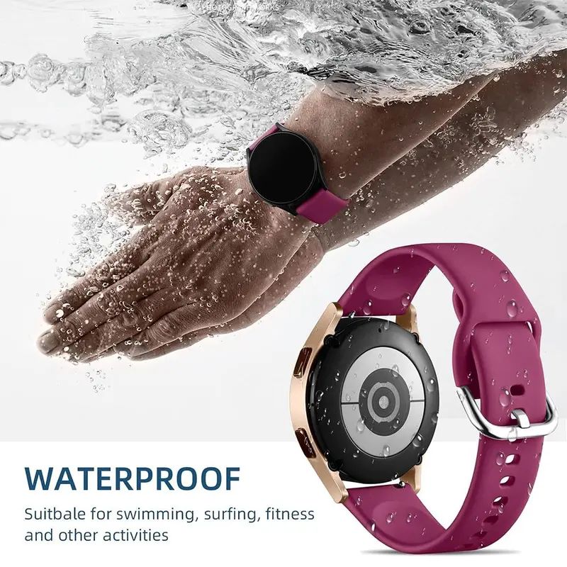 Soft Silicone Watch Band (Band Only), Adjustable Watch Band for Samsung Galaxy Watch 7/6/5/4 40mm 44mm/Watch 6 Classic 43mm 47mm/Watch 5 Pro 45mm/Active 2, Wearable 6