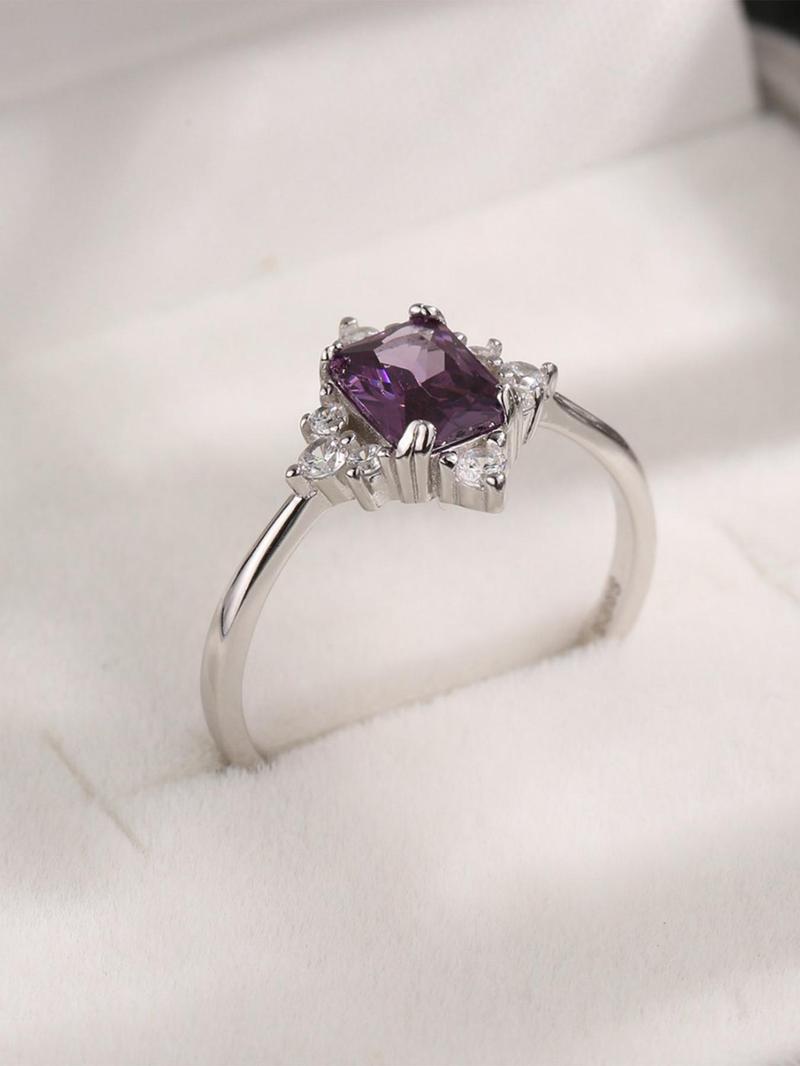 Product Introduction of S925 Sterling Silver Artificial Crystal Ring, Fashion Accessories for Women & Girls, Trendy All-match & Exquisite Jewelry for Birthday Gift 4