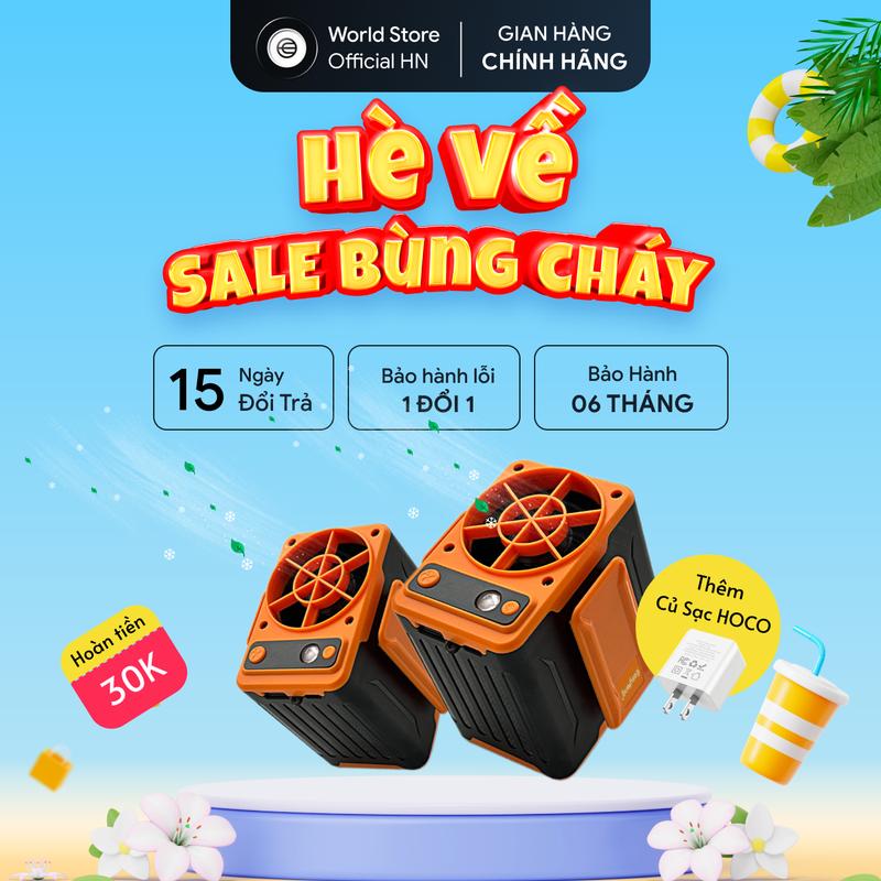 Quạt đeo thắt lưng Turbo F13 gió siêu mạnh hoạt động từ 11- 24h, 10.000mah, 3 chức năng sạc dự phòng và đèn LED, Phù hợp cho các công việc ngoài trời, Hàng Chính Hãng Tirek usb Phụ Kiện