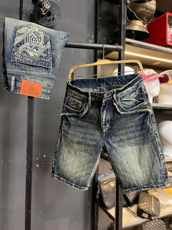 [2 Mẫu Quần Short Denim Không Co Giãn JD764] Màu Xanh Was Dơ Thêu Chữ T Túi Rách Kiểu & Màu Xanh Đậm Was Vải Gân & Màu Xanh Bạc Túi Đắp Da QS2060-QS2061 3