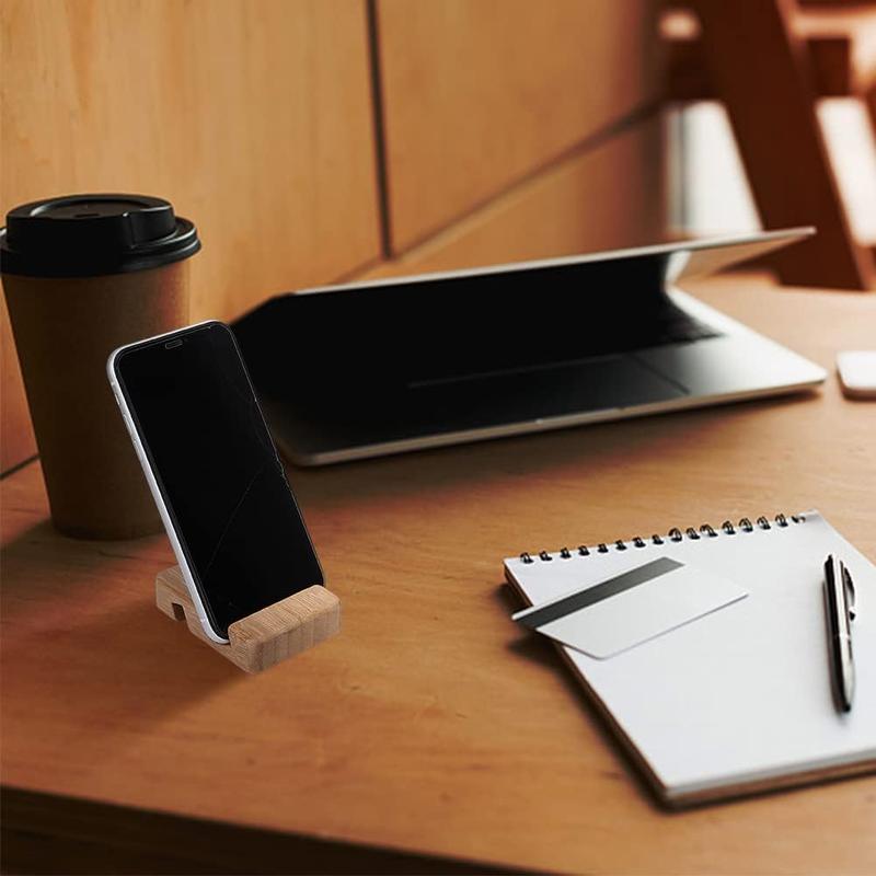 Wooden Phone Holder, 1 Count Portable Desktop Phone Stand, Multifunctional Phone Holder for Home & Office, Phone Accessories for iPhone & Android, Mount 2