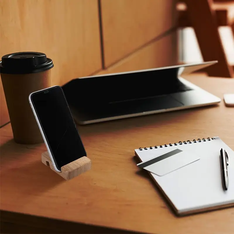 Wooden Phone Holder, 1 Count Portable Desktop Phone Stand, Multifunctional Phone Holder for Home & Office, Phone Accessories for iPhone & Android, Mount 2
