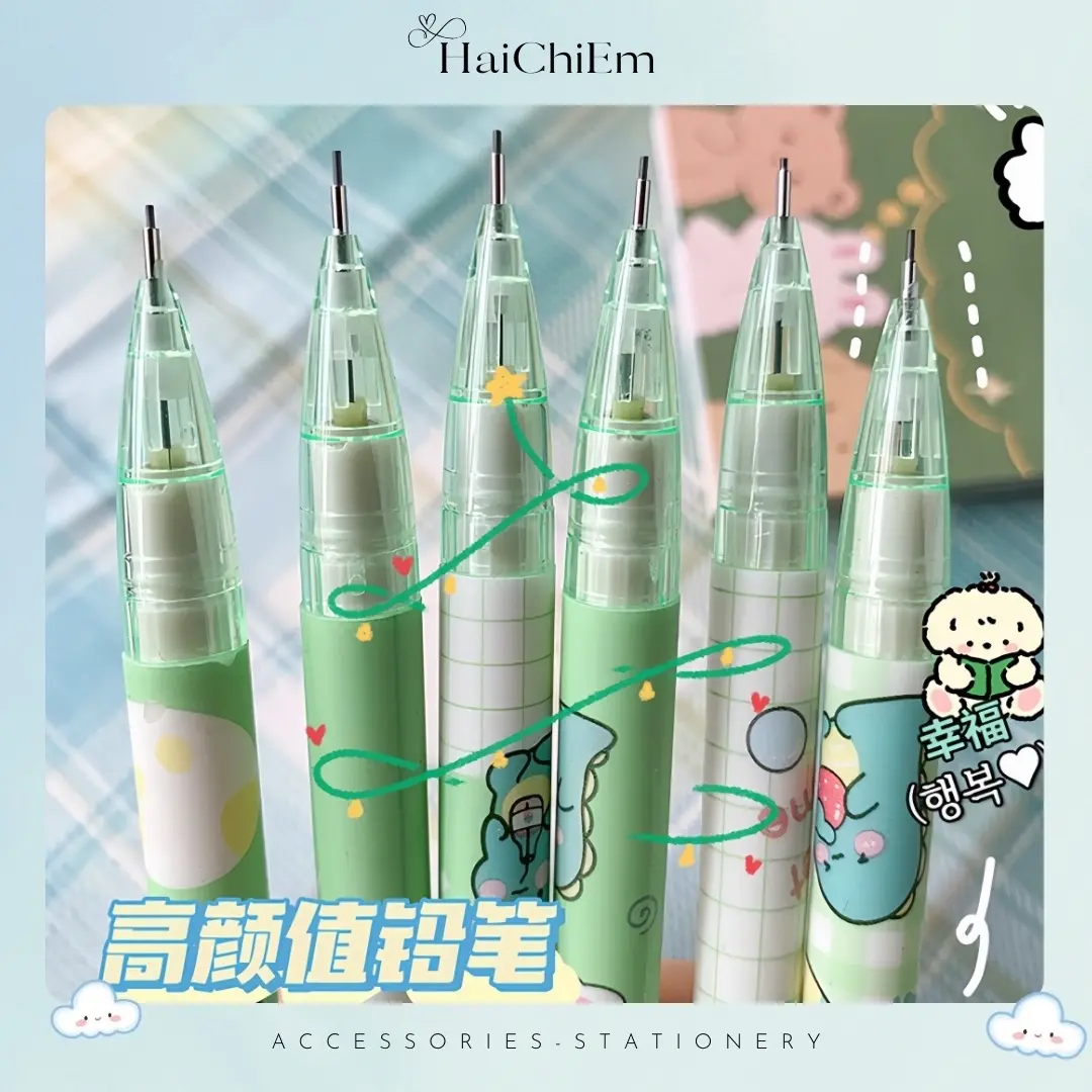 Bút chì kim / Bút chì bấm ngòi 0.5mm-0.7mm - Hoạ tiết hoạt hình dễ thương - Giá 1 cái (1pc) -  Văn phòng phẩm [HAICHIEM] but tieu pencil