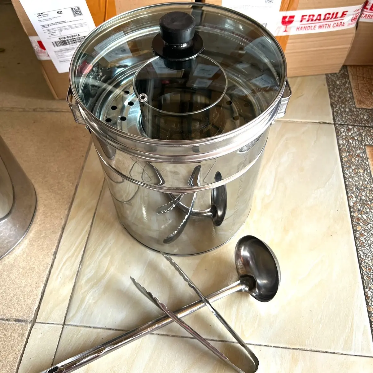 Dandang bakso mini tutup kaca 22 24 terbaru