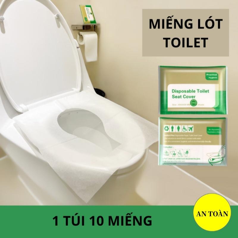 SET 10 Miếng Giấy Lót Bồn Cầu Phủ Toilet Dùng 1 Lần An Toàn Cho Mẹ Và Bé, Miếng Lót Trên Bồn Cầu