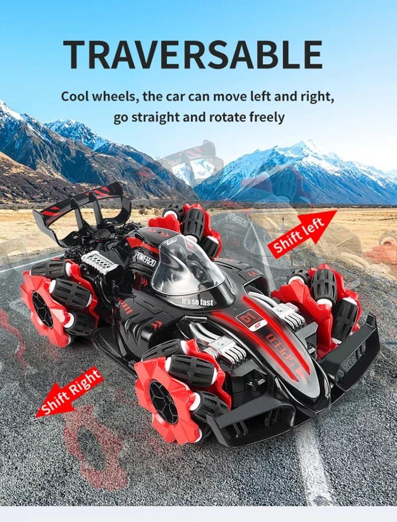 Product Introduction of 2.4G Remote Control Car Children's Toy Stunt Spray Car RC High-speed Off-road 4WD Light Music Drift Racing Birthday Gift 1