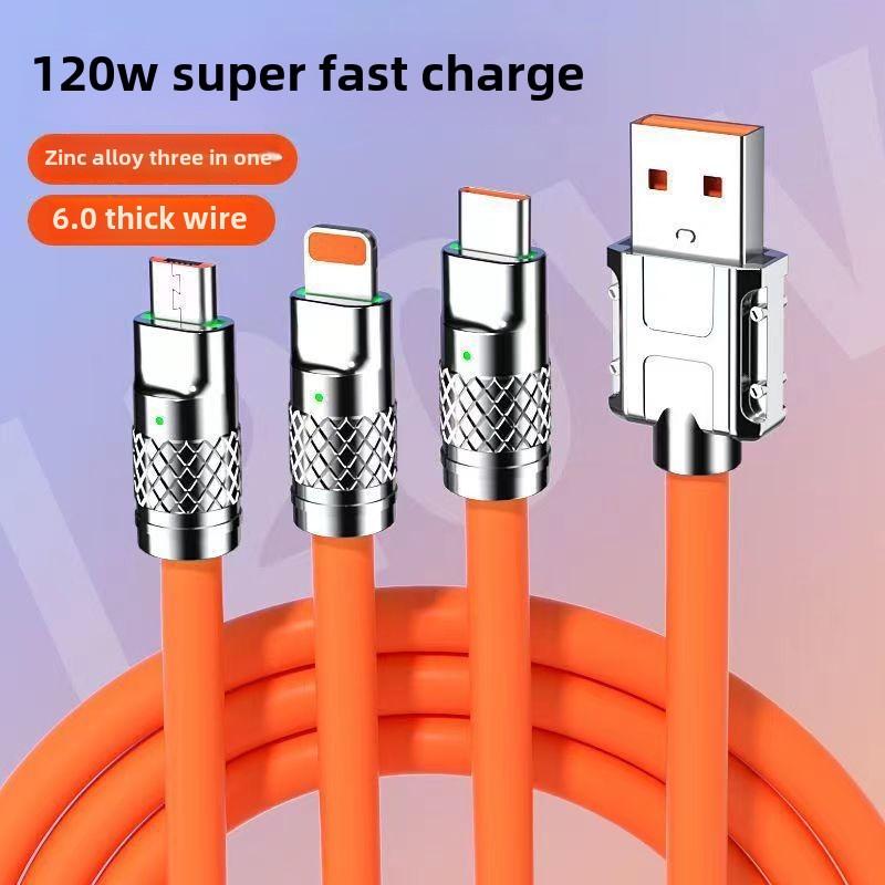 Product Introduction of Cáp PD sạc nhanh, 3 trong 1, Sạc nhanh 120W, Tương thích với nhiều thiết bị Sạc Điện Thoại Phone 6