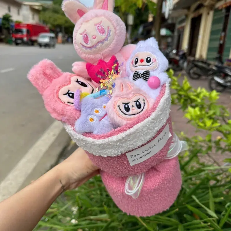 Bó Hoa Gấu Bông Labubu Độc Đáo - Quà Tặng Sinh Nhật, 20/10, Thú Bông Đồ Chơi Toy - Thú Nhồi Bông Led 4