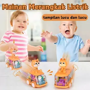 Mobil Roda Gigi Interaktif Jerapah & Harimau - Mainan Edukasi dengan Suara, Inersia & Sensor Cahaya | Stimulasi Motorik Halus & Pengenalan Warna untuk Bayi 1 2 3 Tahun | Bahan Food Grade ABS, Desain Ergonomis & Anti Slip | Ide Hadiah Edukatif Ulang Tahun,