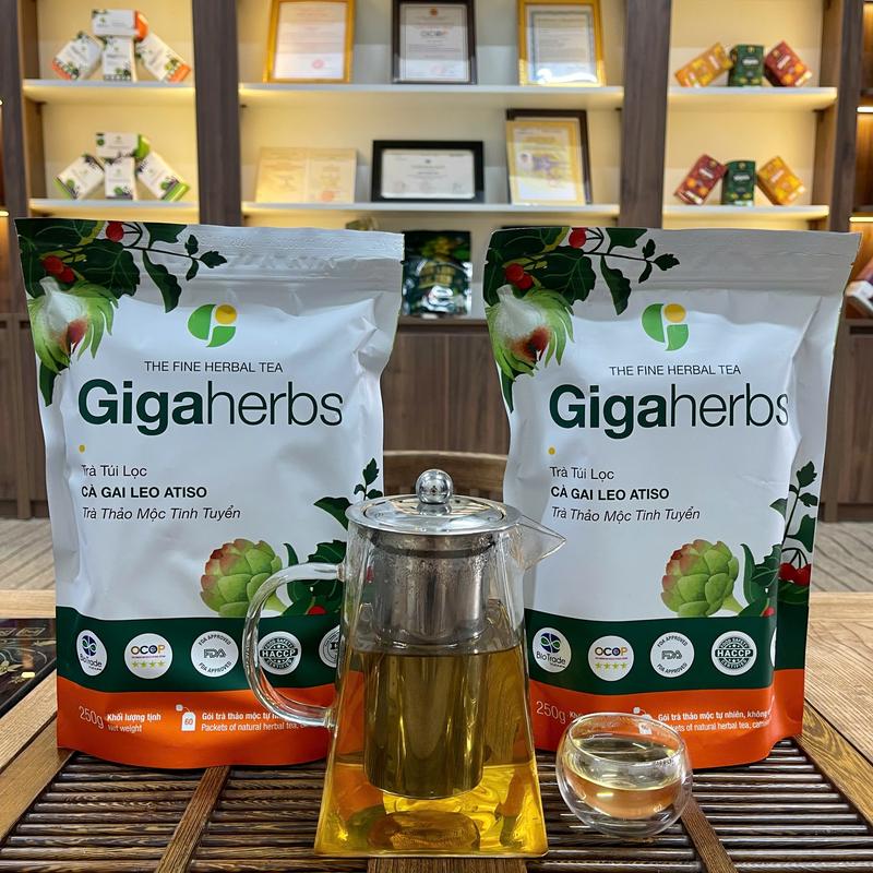 Trà Mát Gan GigaHerbs Túi Zip 250Gram Nước Trà Tea Chè Cà Gai Leo Atiso - Sản Phẩm Chính Hãng 3